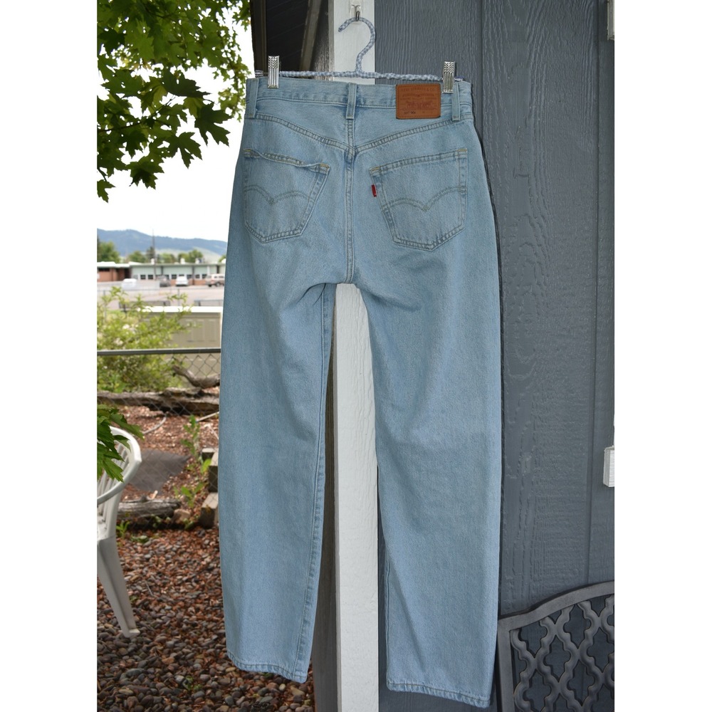 Levis Premium 501 90s Light Wash Straight Leg Jeans W25 L30 Blue Denim